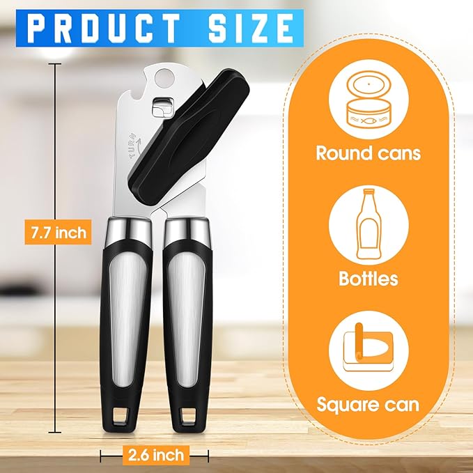 Gisafai 20 Pcs Manual Can Opener with Sharp Blade Smooth Edge Multifunctional Kitchen Gadget Handheld Openers Oversized Handheld Knob Can and Bottle Animals