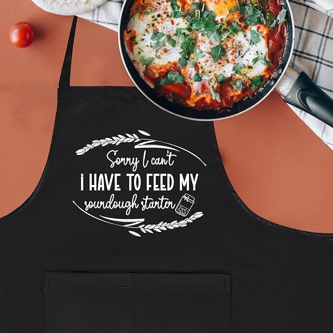 Funny Aprons for Women with Pockets, Cute Cooking Baking Kitchen Aprons for Mom Chef, Gifts for Birthday Christmas