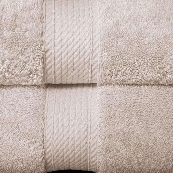 SUPERIOR Egyptian Cotton Pile 10 Piece Towel Set, Includes 2 Bath, 4 Hand, 4 Face Towels/Washcloths, Ultra Soft Luxury Towels, Thick Plush Essentials, Guest Bath, Spa, Hotel Bathroom, Stone