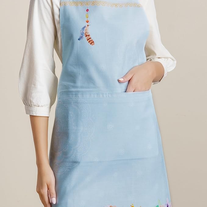 Maison d' Hermine 100% Cotton Apron for women with Pocket Kitchen Chef Apron for Men Cooking Mothers Day Gifts