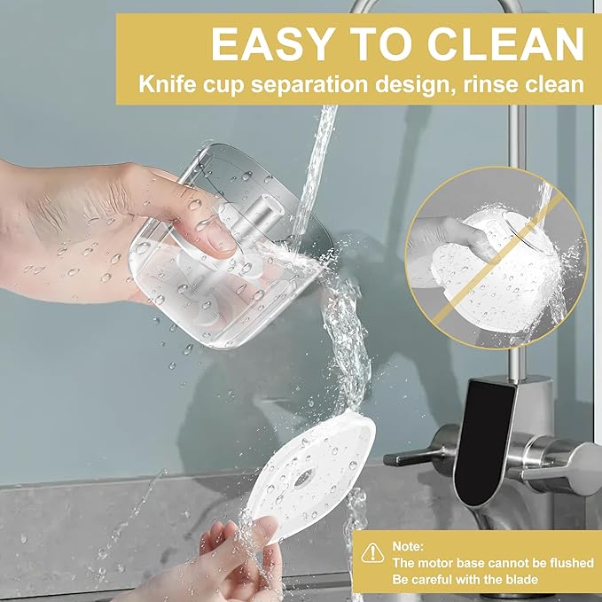 350ML (1.4 Cup) Electric Garlic Chopper, Portable Mini Food Processor, USB Garlic Mincer Masher with 6 Stainless Steel Blade, Rechargeable Vegetable Chopper for Ginger, Chili, Meat, Spices