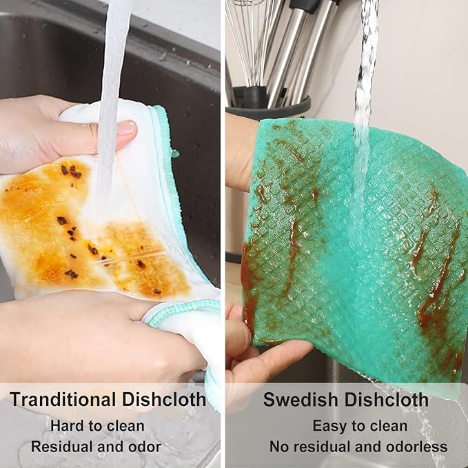 10 Packs Swedish Dishcloths for Kitchen, Reusable Paper Towels Compostable Swedish Dish Clothes for Kitchen and Household Use