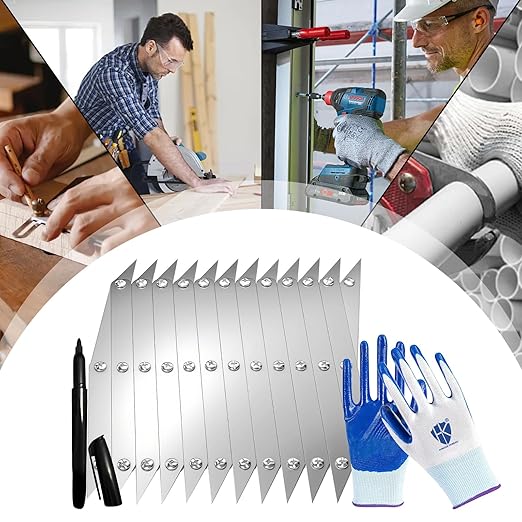 12 Point Center Finder Pro – Precision Measuring Tool for Woodworking, Welding & DIY Projects (Silver 12 Point)