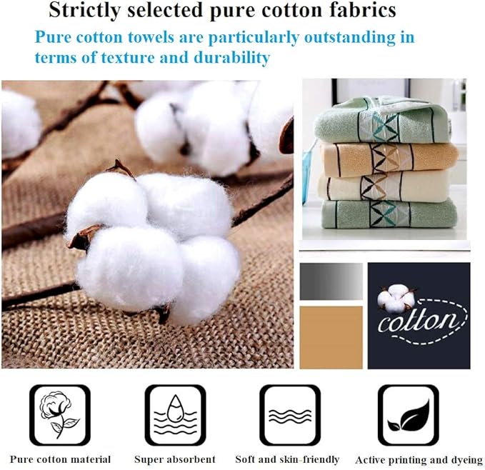 4 Pack Cotton Hand Towels,100% Cotton Face Towels, with Print Super Soft and Highly Absorbent for Bathroom (14 x 30 Inch)(Maoj-4P)