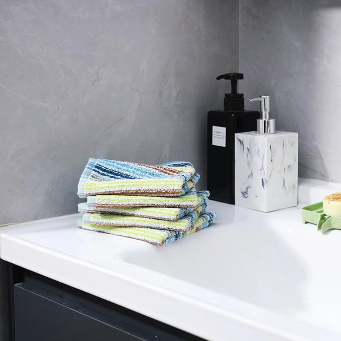 Oeleky Kitchen Dishcloths for Washing Dishes, Ultra Absorbent Dish Rags, Cotton Cleaning Cloths Pack of 16, 12x12 Inches (Mix-1, 12x12 inch)