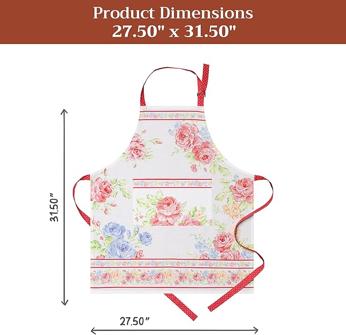 Maison d' Hermine 100% Cotton Apron for women with Pocket Kitchen Chef Apron for Men Cooking Mothers Day Gifts