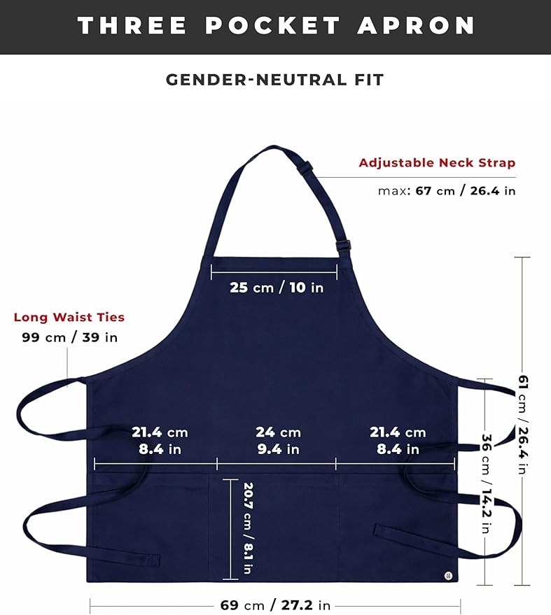 Chef Works Unisex Three Pocket Apron