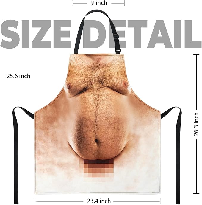 Funny Men Cooking Grilling Aprons Belly BBQ Funny Gag Gifts for Christmas, White Elephant Gift Exchange