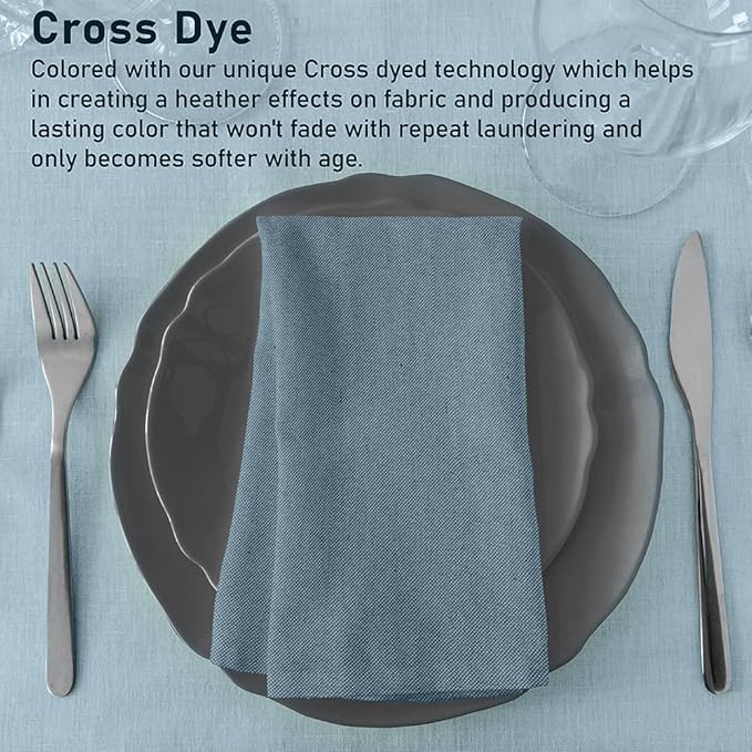 Ruvanti Cloth Napkins Set of 12, 18x18 Reusable Napkins Cloth Washable, Soft & Durable Table Napkin, Poly Cotton Fabric Dinner Napkins for Parties, Christmas, Thanksgiving, Weddings - Teal