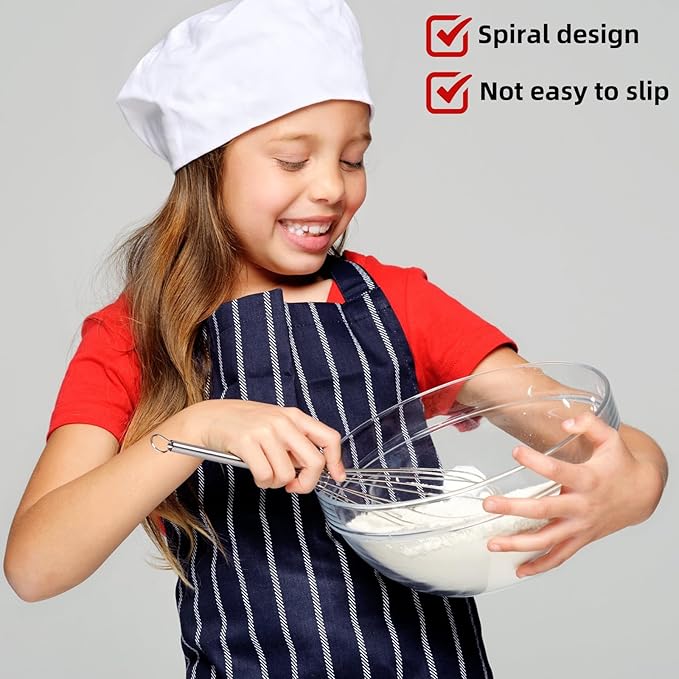 Baderke 30 Pcs Mini Whisk Bulk Small Whisks for Cooking 304 Stainless Steel Tiny Whisk for Baking, Whipping, Beating Eggs, Mixing Sauces, Blending Ingredients (8 Inch)