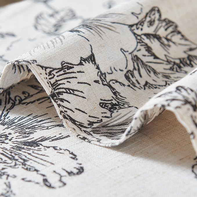 JINCHAN Floral Placemats Set of 4 Farmhouse Linen Placemats Cloth Table Mats Holiday Seasonal Rustic for Kitchen Dining Table Decor Heat Resistant Washable Tablemats 13x19 Inch Black