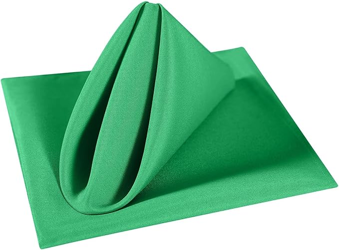 Cloth Napkins 20x20 inch Washable Polyester Dinner Napkins Soft Table Napkins for Wedding Party Dining Banquet(Emerald,25PCS)
