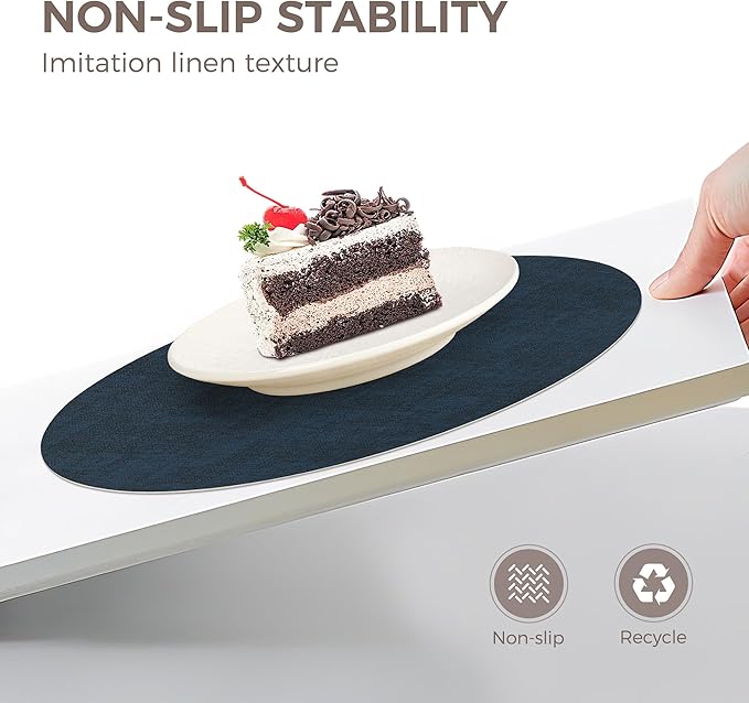 13" Round Placemats Set of 6, NCUE Dual-Sided Faux Leather Heat Resistant Table Mats, Waterproof Oilproof Washable Protective Table Placemats with Coaster, Wipeable Vinyl for Indoor & Outdoor Use
