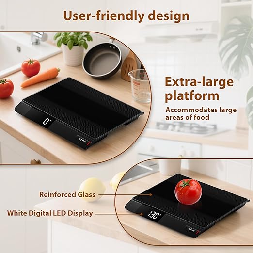 UNIWEIGH Digital Postal Scale with Backlit LCD, 15kg Grams/Oz/Lb/ML, Tare Function, Auto-Off, Large Platform for Mailing, Cooking, and Small Packages