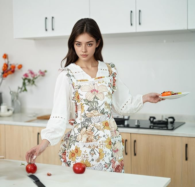 Funny Aprons for Women with Pockets, Kitchen Cooking Grilling Bbq Cute Chef Apron, Mothers Day Birthday Gifts for Women