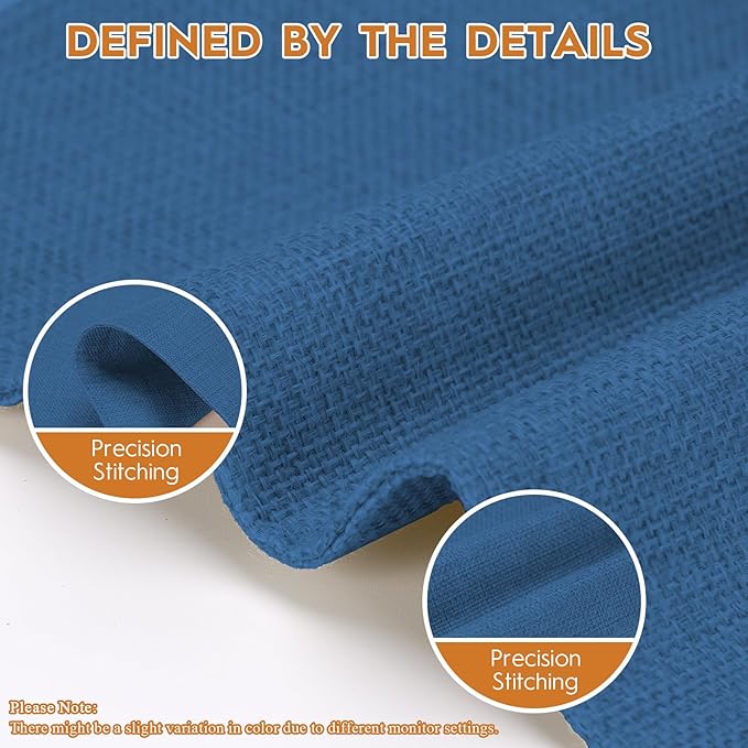 Placemats Set of 6 Linen Type Fabric Cloth Placemats, 18x12 Inch Double Layered Thick Wrinkle Free Heat Resistant Table Place, for Dining, Kitchen, Party (45 * 30cm, Dark Blue)