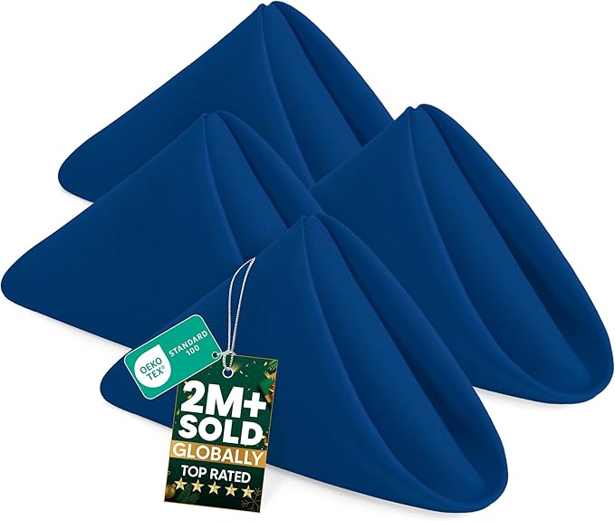 Utopia Home [24 Pack, Royal Blue] Cloth Napkins 17x17 Inches, 100% Polyester Hemmed Edges, Washable and Reusable Ideal for Parties, Weddings and Dinners