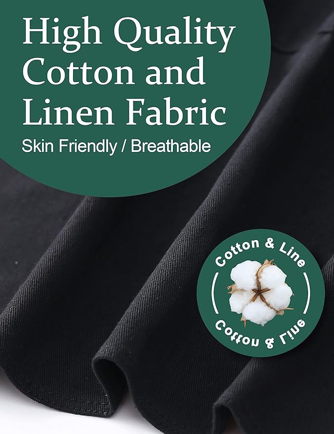Big Plus Size Aprons for Women with Pockets Cotton Linen Baking Kitchen Cooking