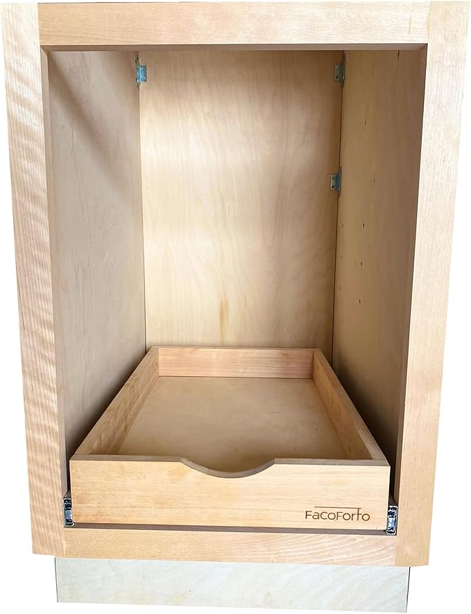 Kitchen Cabinet Organizer, Fully Assembled Drawer Wood Pull Out Tray Drawer Box Cabinet Slide Out Shelve, Wooden Pull-Out Shelf (W33''×D21''×H3'')