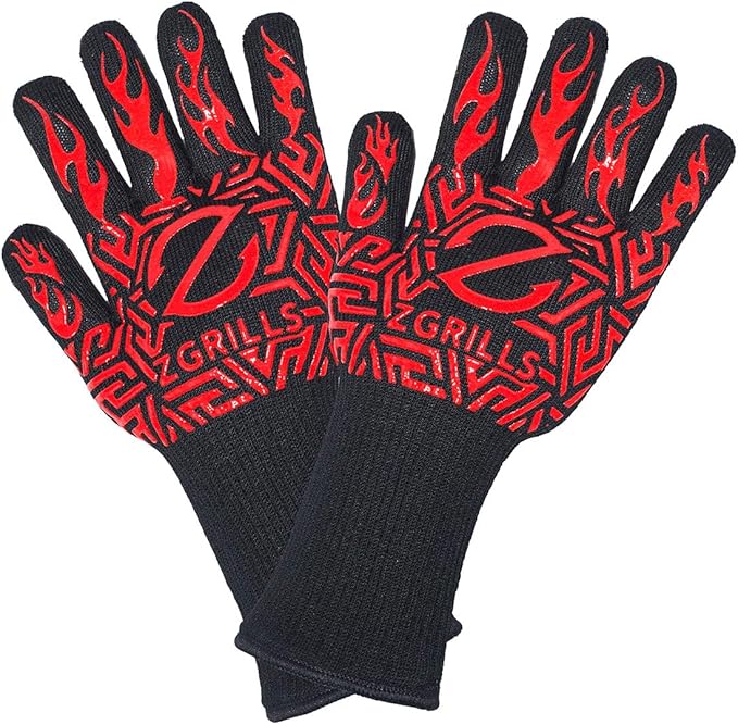 Z GRILLS BBQ Grill Gloves 1472℉ Oven Gloves Heat Resistant Barbecue Silicone Heat Resistant Mitts Smoking Cooking, Universal Size for Barbecue, Baking, Frying, Welding, Cutting