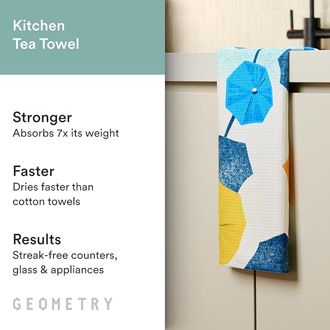 GEOMETRY Spring Kitchen Towels - Quick Dry Microfiber Cloth Spring & Summer Dish Towels for Kitchen Drying - Premium Quick Dry Towel - Blue Garden Wings, 18" x 30" - 1-Pack