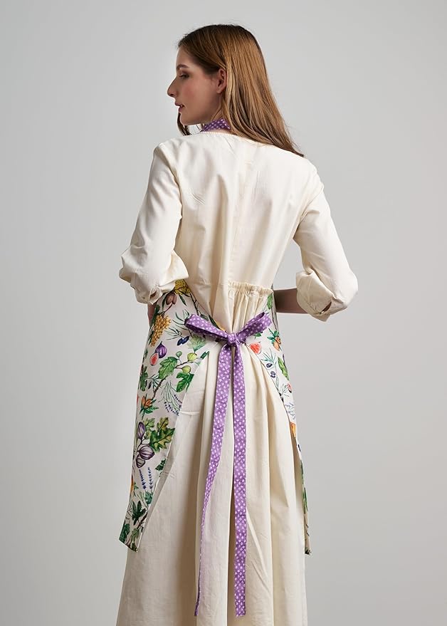 Maison d' Hermine 100% Cotton Apron for women with Pocket Kitchen Chef Apron for Men Cooking Mothers Day Gifts