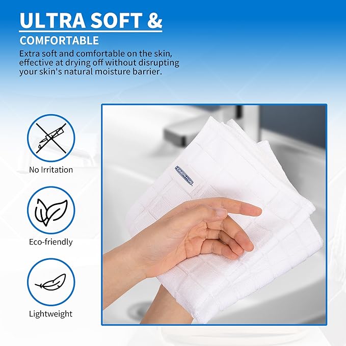 White Hand Towels, 6 Pack 25''*15'' Microfiber Hand Towels for Bathroom Kitchen, All-Purpose Quick Dry Lint Free Soft Absorbent Wash Cloths, Gym Towels Bath Towels Bulk for Yoga Spa Hotel