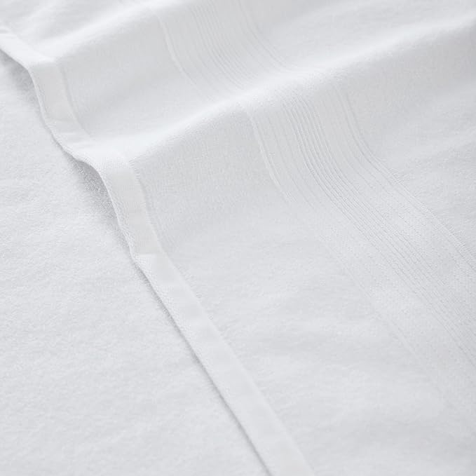 Modern Threads Hotel Collection 6-Pack 100% Ring Spun Cotton, Highly Absorbent Quick Drying Bath Towel Set, White, 27x54