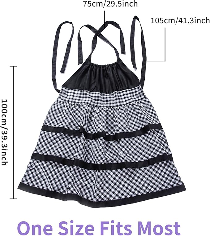 Lovely Flower Pattern Retro Aprons With Large Pockets for Women Girls Cooking Kitchen Bakery Mother's Gift