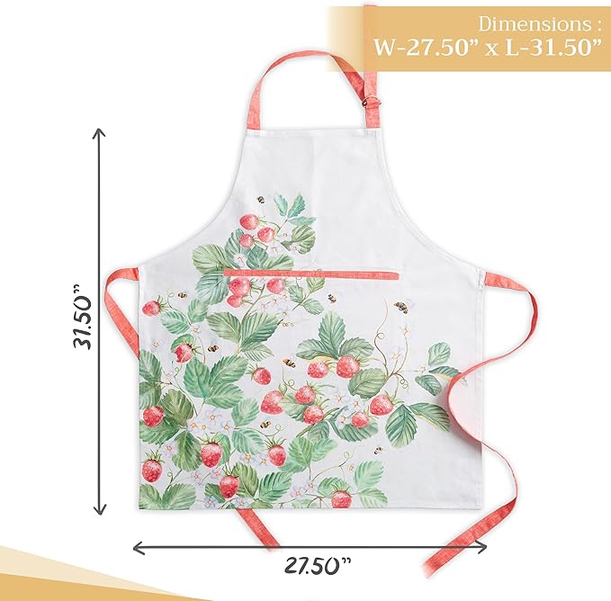 Maison d' Hermine 100% Cotton Apron for women with Pocket Kitchen Chef Apron for Men Cooking Mothers Day Gifts