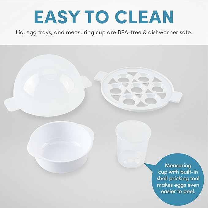 AROMA® Overly Easy Egg Cooker, Steamer, and Electric Egg Poacher | XL Capacity Egg Steamer Fits 7 Eggs