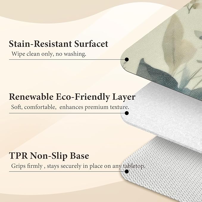 Vinyl Placemats Set of 4-12x17 Inch - Heat Resistant Washable Place Mats Waterproof Non-Slip Wipeable Table Mats for Dining Table Decor, Spring Outdoor Plastic Placemat
