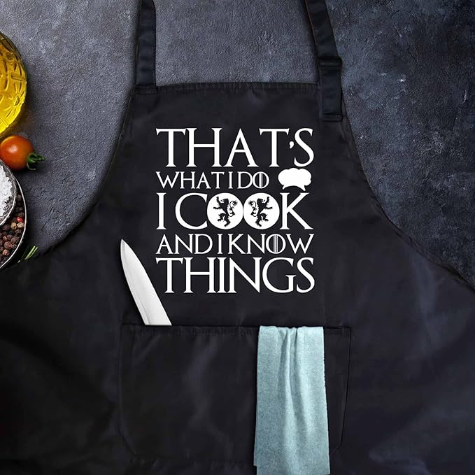 Funny apron for men Adjustable Waterproof with Pockets for Cooking Baking BBQ Gift Apron for Day, Birthday Gifts