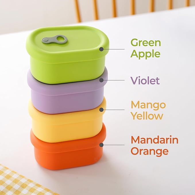 Premium Korean-Made Silicone Airtight Food Container with Steam Vent – BPA Free, Leakproof, Microwave & Freezer Safe Meal Prep. & Leftovers Storage (Violet, 7 floz)