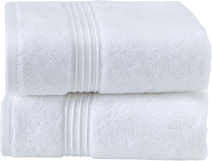 Milara Turkish Super-Plush Bathroom Hand Towels Set 2-Piece | Premium Cotton Hand Towels Set Absorbent, Durable with Hanging Loops | White Color Hand Towel, (16 x 30 Inches)