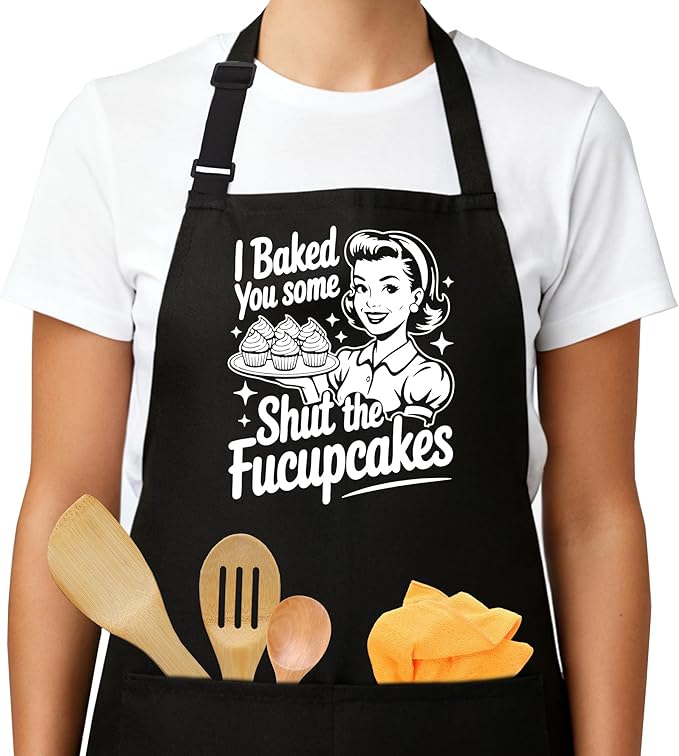 Funny Aprons for Women - Baking Gift for Women, Mothers Day Christmas Birthday Gifts, Perfect for Cooking, Bartending