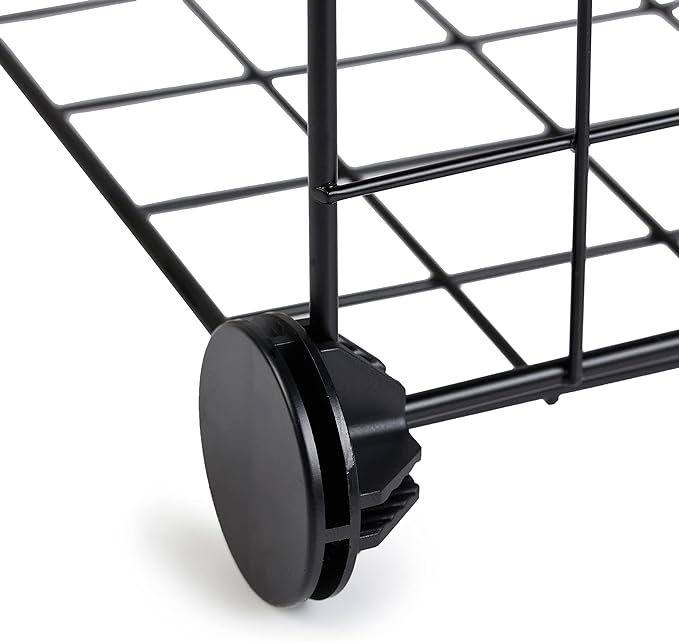 Amazon Basics 6-Cube Wire Grid Stackable Storage Organizer, Metal Shelving Unit, No-Tool Assembly, 26"W x 38"H x 12.6"D, Black