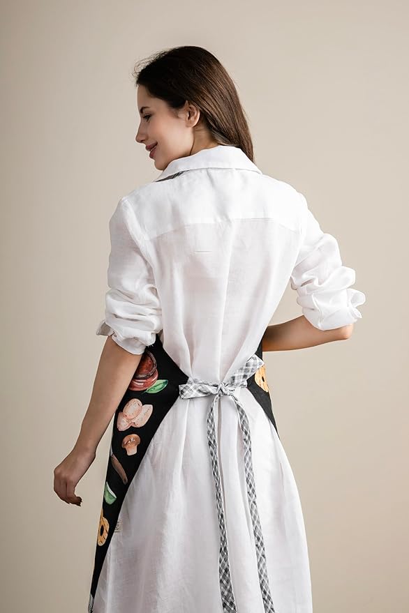 Maison d' Hermine 100% Cotton Apron for women with Pocket Kitchen Chef Apron for Men Cooking Mothers Day Gifts