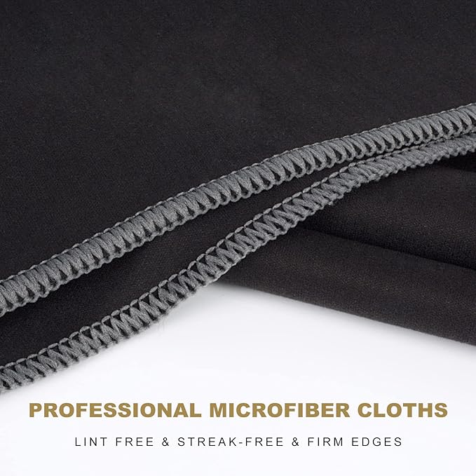 SINLAND Microfiber Glass Polishing Cloths Large Size Thick Lintless Drying Towels for Wine Glasses Stemware Dishes Stainless Appliances 20 Inch X 25 Inch Pack of 2 Black