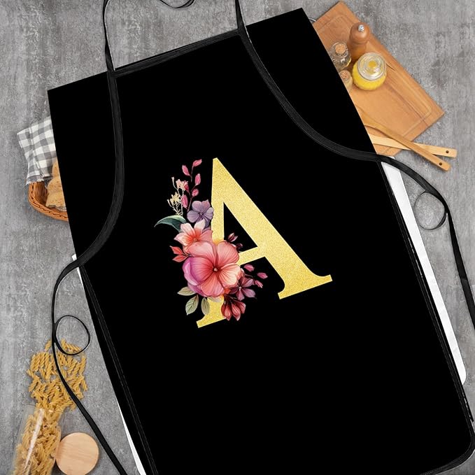 Monogrammed Aprons - A-Z Initial, Letter Aprons for Cooking and Baking