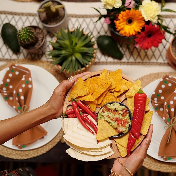 Funnymoom 24 Pcs Mexicans Cloth Napkins Bulk Servilleta De Barro Mexicanos Reusable Terracotta Napkins for Cinco De Mayo Table Decoration Birthday Wedding Party Supplies