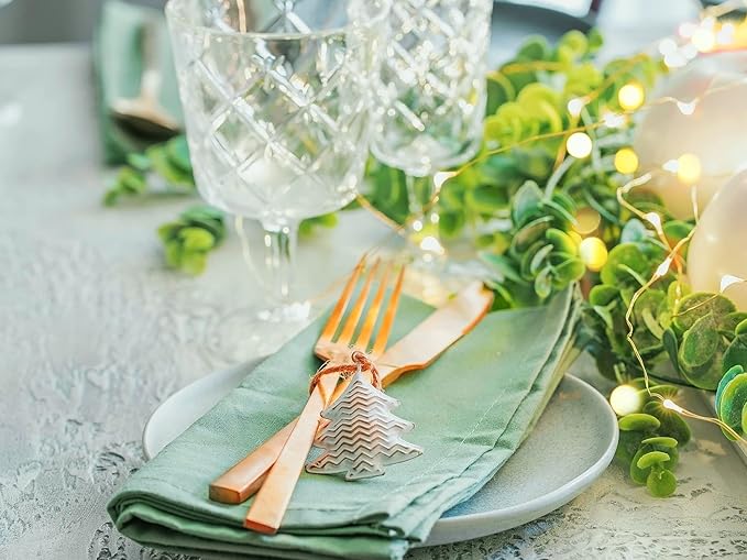 Green Cloth Napkins Set of 6,100% Cotton,Spring Table Napkins for Dinner,Washable,Soft,Thick (18 x18 inch,sage)