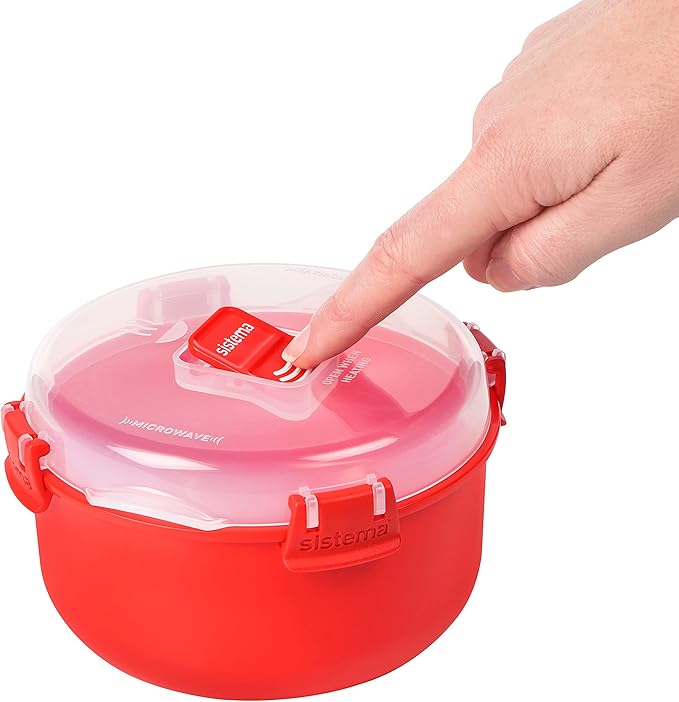 Sistema Microwave Collection Round Bowl, 30.4 oz./0.9 L, Red