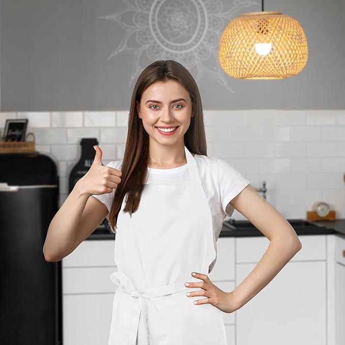 Avalon Kitchen Aprons for Men - 100% Polyester Chef Apron Women with Extra Long Ties - Cooking Aprons for Women & Mens Apron