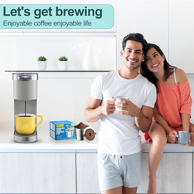 RETHONE K Cup Reusable Coffee Pods, Stainless Steel Reusable K Cups Compatible with Keurig 1.0 & 2.0 Coffee Machines Brewers Refillable K Cups (3 Pack)