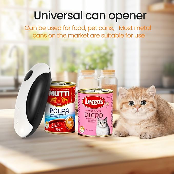 Rechargeable Electric Can Opener, Hands Free for seniors，Food Safe Automatic Can Opener with Smooth Edge,Easy to Use,Works with All Standard Cans