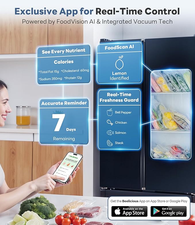 Vacuum Sealer Machine with AirLock ProSeal System, 10-in-1 Vacuum Sealer for Food, Dry & Moist Modes, Compact Design with Digital Timer, Built-in Cutter & Roll Storage, Silvery-White