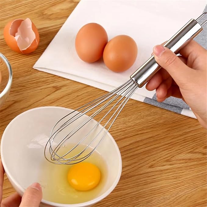 12 inch stainless steel whisk -professional egg beater - kitchen tools - dishwasher usable - suitable for baking, whipping cream, mixing dough, and cocktail making