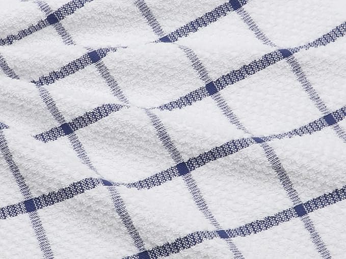 Cleaning Rags Cleaning Cloths for Cleaning House, Cotton Dish Cloths Dish Rags for Washing Dishes, Set of 8, Light and Soft Terry Kitchen Washcloths Kitchen Rags,12 Inch x 12 Inch (Blue Set)