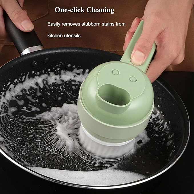 5 in 1 Electric Vegetable Chopper Set, Electric Food Processor with Egg & Cream Beater and Clean Brush, Multifunction Handheld Veggie Chopper for Salad Onion Chili Pepper Celery Meat Ginger
